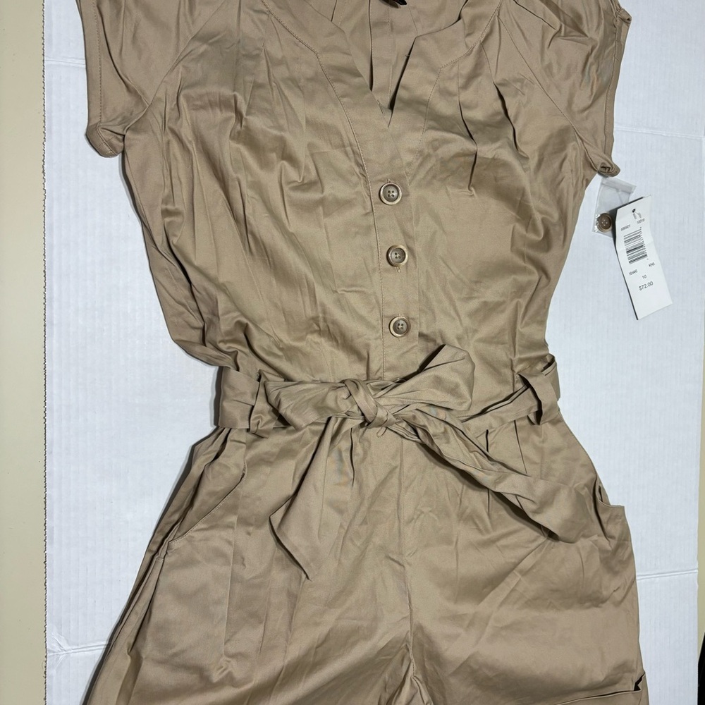 NWT - Khaki Romper - Signature by Robbie Bee - Size 10
